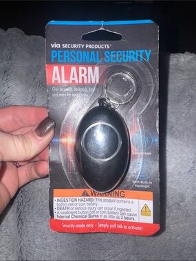 Personal Security Alarm Keychain by VIA Security Products - White/Red Accents